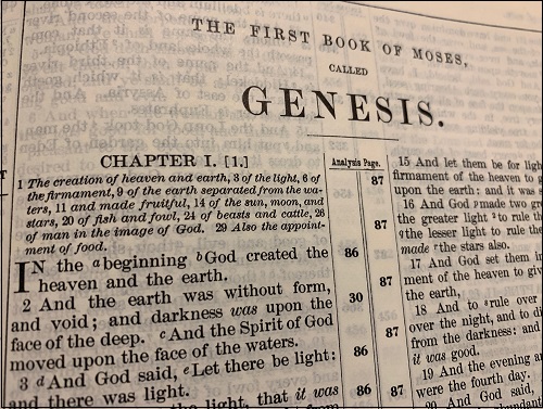 Ensimmäinen Mooseksen kirja eli Genesis.