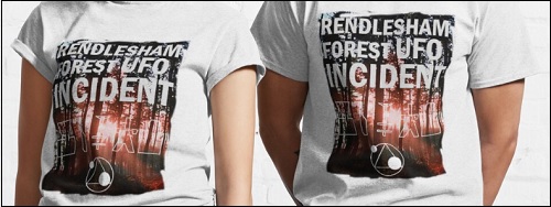 Rendleshamin metsän ufotapauksesta (Bentwatersin tapaus) on saatavilla T-paitoja.